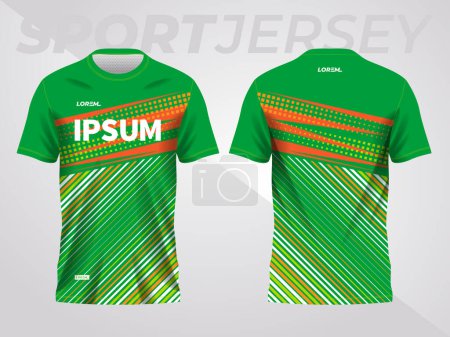 Photo for Green orange shirt sport jersey mockup template design for soccer, football, racing, gaming, motocross, cycling, and running - Royalty Free Image