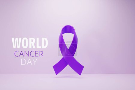 Téléchargez les photos : World cancer day concept with bow 3d rendering. - en image libre de droit