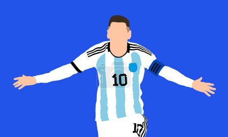 Jugador de fútbol argentino. Diseño minimalista