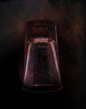Closeup shot of an upside down rustic shot glass