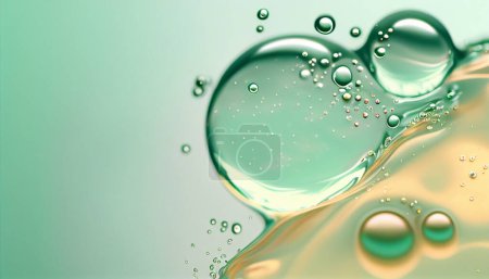 Cosmetic product isolated on pastel background. Gel texture with bubbles. Macro concept. Copy space, 3d render