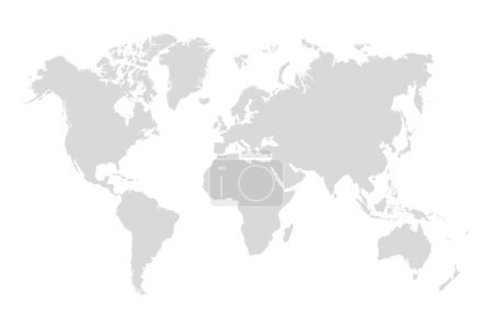 Illustration for Grey world map vector illustration - Royalty Free Image