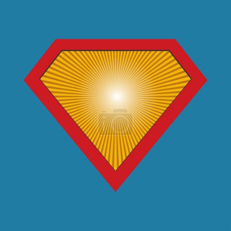 Vorlage für Superhelden-Logo auf blauem Hintergrund