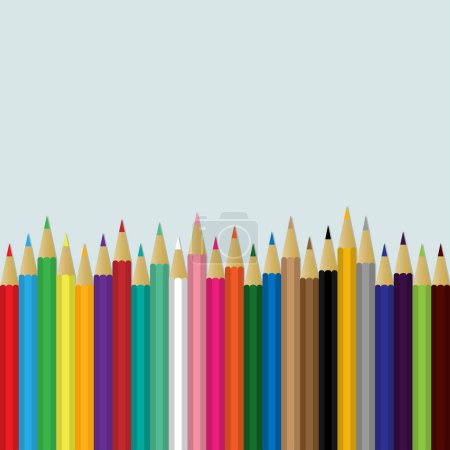 Téléchargez les illustrations : Pensils de couleur isolés. Illustration vectorielle - en licence libre de droit