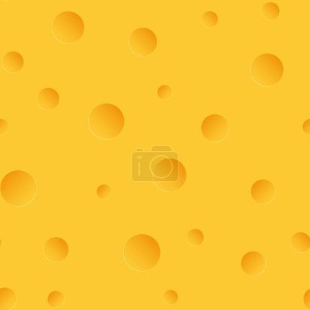 Illustration for Cheese with holes seamless pattern. Vector illustration - Royalty Free Image