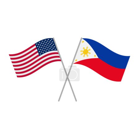 Illustration for United States of America and Philippines flags - Royalty Free Image