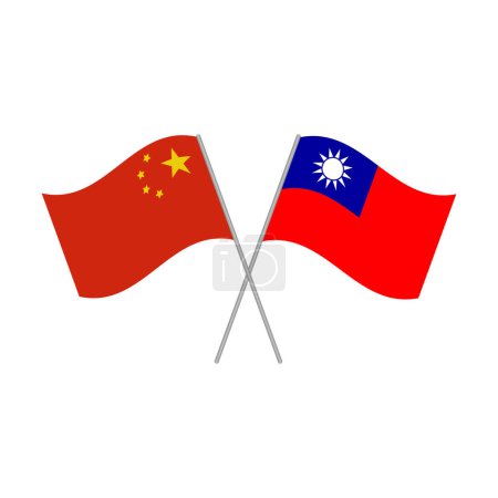 Ilustración de Banderas de China y Taiwán - Imagen libre de derechos