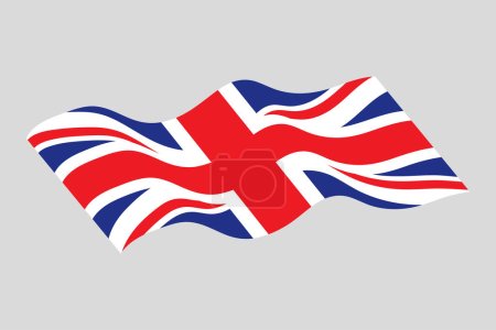 Drapeau de Grande-Bretagne. Royaume-Uni drapeau vecteur. Drapeau britannique coulant
