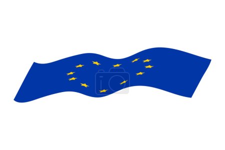 Waving European Union flag vector