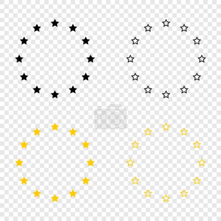 Illustration for Stars circle sign icons. Star icons in circle european background - Royalty Free Image