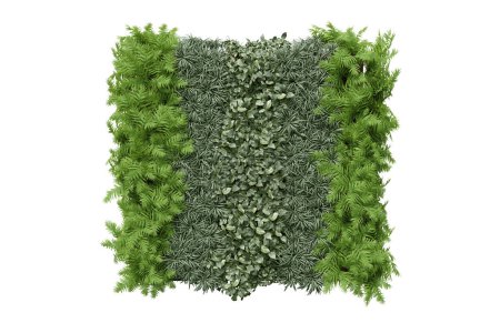 Téléchargez les photos : Mur vert réaliste. rendu 3d d'objets isolés. - en image libre de droit