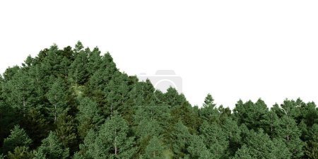 Photo for Realistic mountain with forest. 3d rendering of isolated objects. - Royalty Free Image