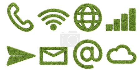Photo for Garden bush in technology icon shape. 3d rendering of isolated objects. - Royalty Free Image
