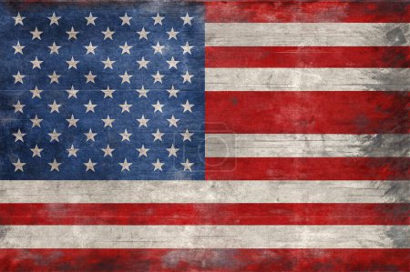 usa flag on the old grunge background with space for your text or images