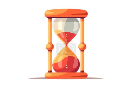Illustration for Orange sand timer on a clean white background represents precision and punctuality. Precise Time Measurement on White Background - Royalty Free Image