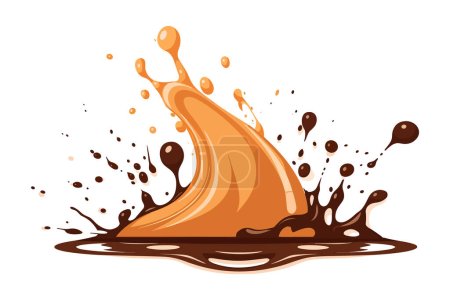 Illustration for Chocolate splashes illustration on isolated background - Royalty Free Image