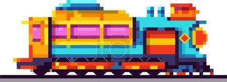 Téléchargez les illustrations : Locomotive de train rétro, illustration vectorielle - en licence libre de droit