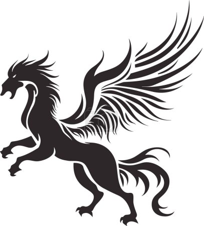 Ilustración de Griffin vector ilustración para logotipos, tatuajes, pegatinas, diseños de camisetas, sombreros - Imagen libre de derechos