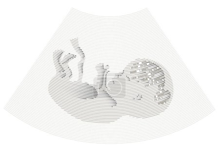 Photo for Concept of digital advancement technology, ultrasound fetus in abstract futuristic style - Royalty Free Image