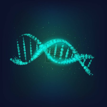 Photo for DNA symbol in technological looks; scientific background - Royalty Free Image
