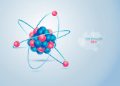 model of atom structure for infographic Poster #633389572