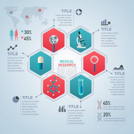 infografía de investigación médica para conceptos de salud
