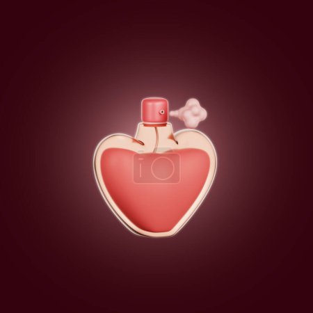 Photo for Valentine heart perfume 3d Illustration - Royalty Free Image