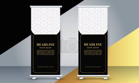 Illustration for Golden vector modern business roll up template - Royalty Free Image
