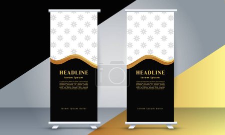 Illustration for Golden vector modern business roll up template - Royalty Free Image