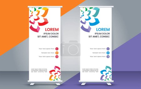 abstract roll up banner standee design
