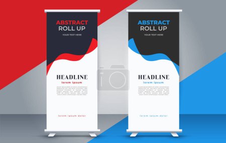 diseño profesional de plantilla de estante de exhibición roll up de negocios