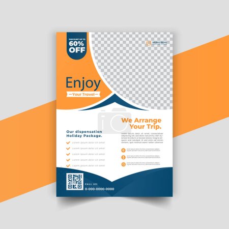 Illustration for Creative vector travel flyer template design - Royalty Free Image