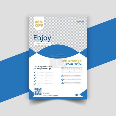 Illustration for Creative vector travel flyer template - Royalty Free Image