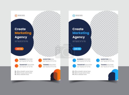 Illustration for Orange and blue business flyer template - Royalty Free Image