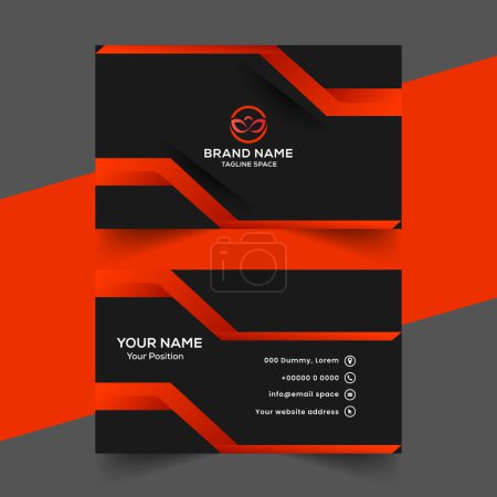 Illustration for Vector abstract black and red office visiting card template design - Royalty Free Image