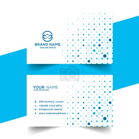 Illustration for Creative vector corporate blue halftone elegant business card design - Royalty Free Image