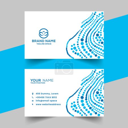 Illustration for Creative vector corporate blue halftone elegant business card design - Royalty Free Image