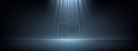Illustration for Dark wall and floor with light beam abstract background illustration - Royalty Free Image