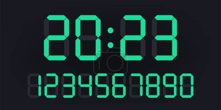 Illustration for 2023 electronic clock and numbers set - Royalty Free Image