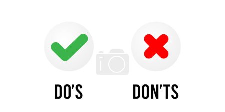 Illustration for Do and Don't box icons illustration - Royalty Free Image