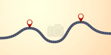 Ilustración de Illustration of road with red pin - Imagen libre de derechos