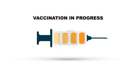 Ilustración de Vaccination in progress simple illustration - Imagen libre de derechos
