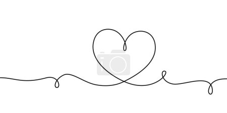 Téléchargez les illustrations : Coeur fond Saint Valentin conception, une illustration de dessin de ligne. - en licence libre de droit