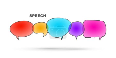 Téléchargez les illustrations : Speech bubble bright color transparent illustration - en licence libre de droit
