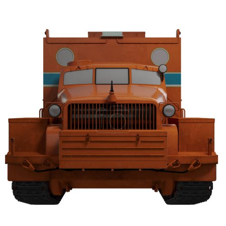 Camión naranja aislado en blanco
