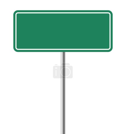 Photo for Road signs blank icons, Green set of road signs, Guide boards in green, Notice boards in green - Royalty Free Image