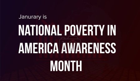 Foto de Enero es el Mes Nacional de Concientización sobre la Pobreza en Estados Unidos con el gráfico financiero bajando en segundo plano, Concepto de vacaciones, Alto a la pobreza en Estados Unidos, Sin pobreza en Estados Unidos - Imagen libre de derechos