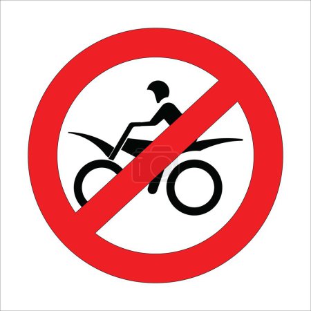 Photo for Motorcycle parking signs are prohibited icon vector illustration logo design - Royalty Free Image