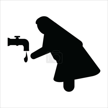 Téléchargez les illustrations : Personnes effectuant ablution icône vectoriel illustration logo design - en licence libre de droit