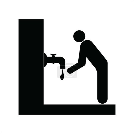 Téléchargez les illustrations : Personnes effectuant ablution icône vectoriel illustration logo design - en licence libre de droit